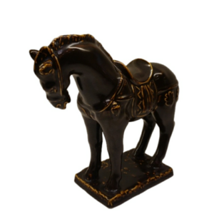 Unbranded Ceramic Statute Figurine Horse Brown Gold 9.5" x 11"h x 4"